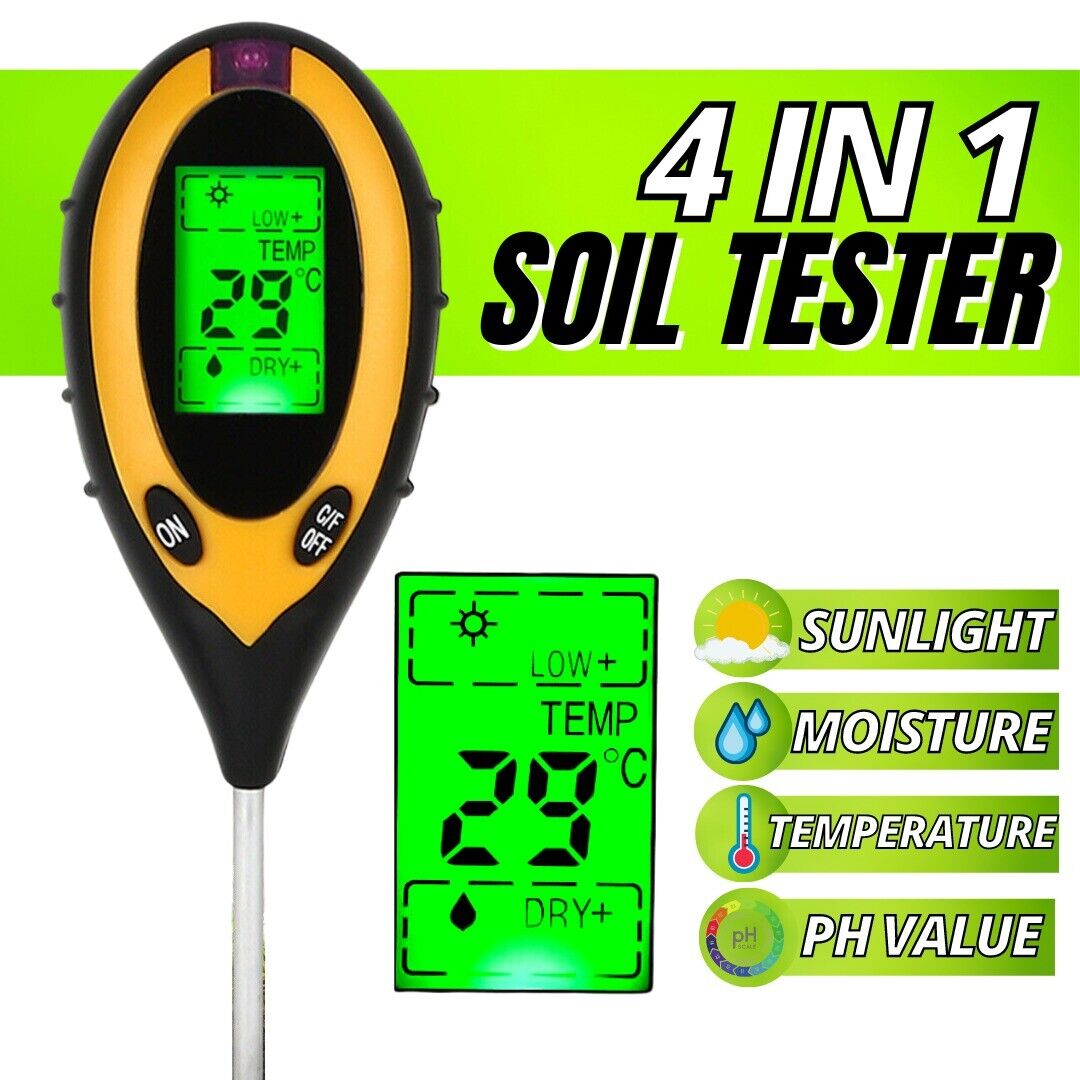 Cubilan 4 in 1 Soil Moisture Meter, PH Meter/Sunlight Intensity/Ambient  Humidity Backlit LCD Display Soil Tester B09N36NBG2 - The Home Depot